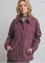 Load image into Gallery viewer, Burgundy Fleece Shacket
