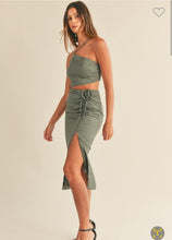 Load image into Gallery viewer, Cut it Out Midi Dress Olive
