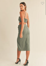 Load image into Gallery viewer, Cut it Out Midi Dress Olive
