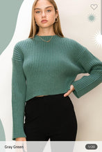 Load image into Gallery viewer, Pine ribbed crop sweater
