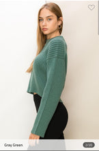 Load image into Gallery viewer, Pine ribbed crop sweater
