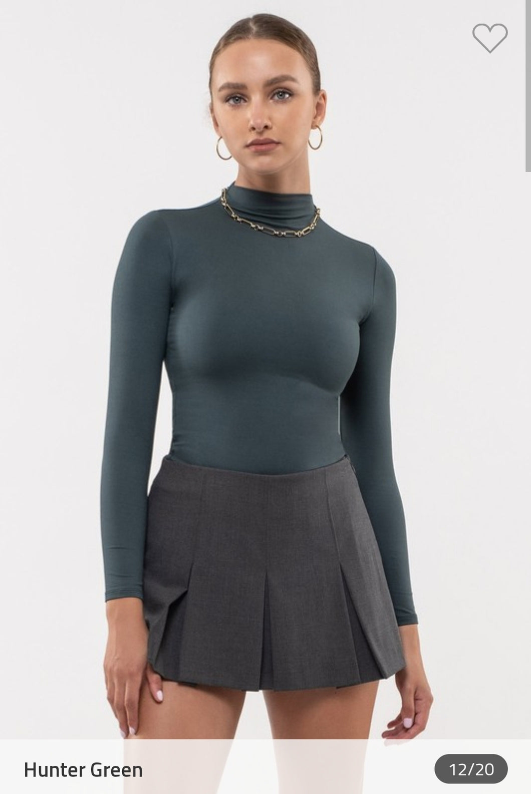 Mock Neck Top Pine