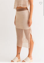 Load image into Gallery viewer, Taupe Netted Midi Skirt
