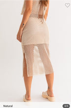 Load image into Gallery viewer, Taupe Netted Midi Skirt
