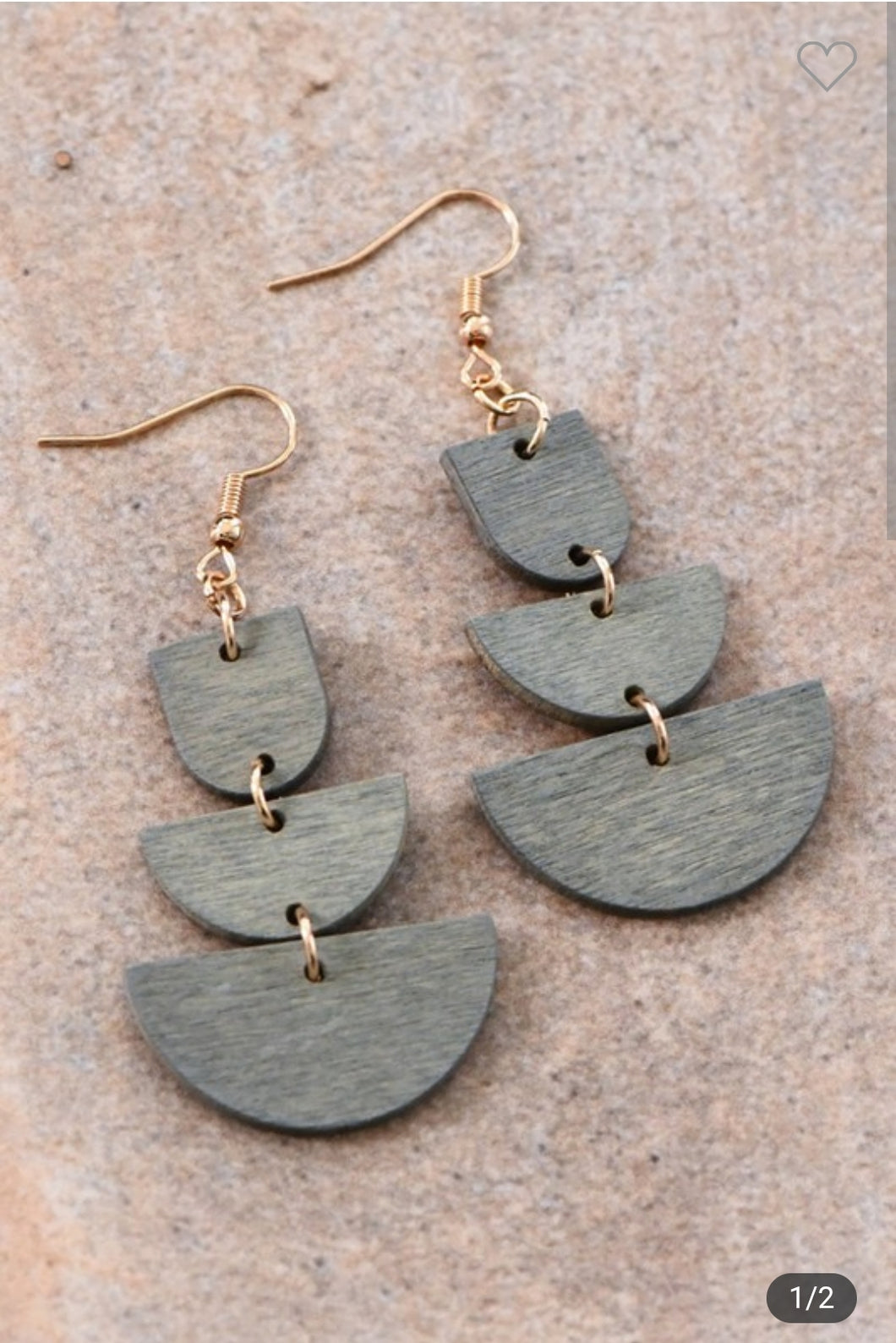 Gray Wooden Drop Earrings