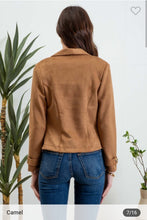 Load image into Gallery viewer, Suede Moto Jacket Camel
