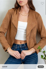 Load image into Gallery viewer, Suede Moto Jacket Camel
